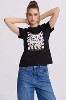 Polera Mujer Básica Print Negro