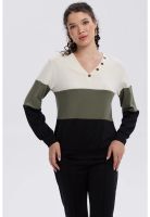 Sweater Mujer En Bloque Verde Militar