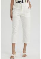 Pantalón Mujer Gabardina Bolsillo Cargo Crudo