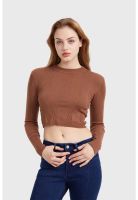 Sweater Mujer Crop Café- ll