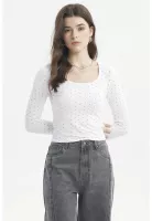 Polera Mujer Cuello Redondo Blanco