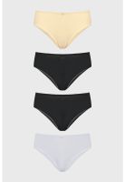 Calzón Mujer Pack4 Bikini Liso Beige