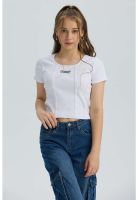 Polera Niña Con Bordado Blanco