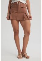 Falda Mujer Tableadas Café