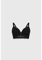 Sostén Mujer Copa Soft Detalle Macramé Negro