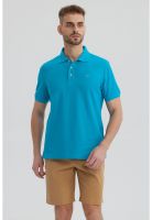 Polera Hombre Pique Básica Lisa Turquesa - V