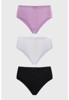 Calzón Mujer Tripack Pantaleta Detalle Encaje Lila