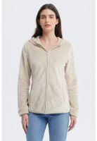 Polar Mujer Básico Plush Con Cierre Beige Claro