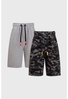 Bermuda Niño Bipack Gris Melange