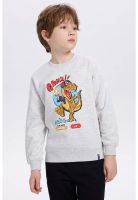 Polerón Niño Básico Print Gris Melange Claro