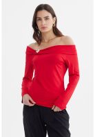 Polera Mujer Bardot Rojo