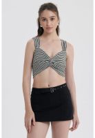 Polera Mujer Tejida Twist Negro / Blanco