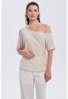 Polera Mujer Cuello Bote Arena