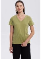 Polera Mujer Lisa Verde Musgo