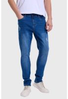 Jeans Hombre Skinny Rotura Azul