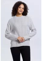 Sweater Mujer Trenzado Gris - lV