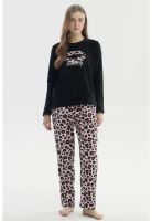 Pijama Mujer Pijama Polera Y Pantalón Negro