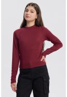Polera Niña Cuello Alto Parcial Rojo