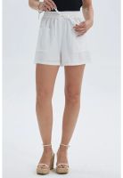 Short Mujer Textura Pretina Elasticada Crudo