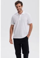 Polera Hombre Piqué Básica Lisa Blanco