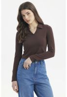 Polera Mujer Ajustado Café Oscuro - lll