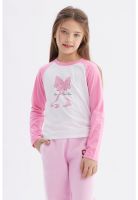 Polera Niña Recogido Costado Rosado