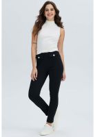 Calza Mujer Pretina Elasticada Negro