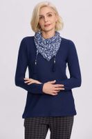 Sweater Mujer Con Pañuelo Azul