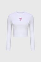 Polera Niña Rib Print Crudo