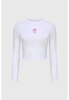 Polera Niña Rib Print Crudo