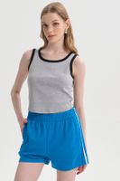 Peto Mujer Contraste Gris Melange