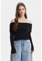 Polera Mujer Strass Negro