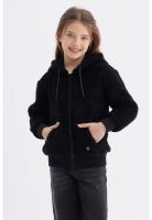 Polar Niña Peludo Básico Negro