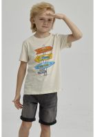 Polera Niño Básica Estampada Crudo - lll