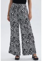 Pantalón Mujer Lazo Con Argolla Negro / Blanco