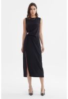 Vestido Mujer Falda Midi Negro