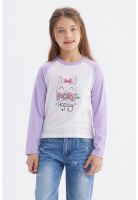 Polera Niña Recogido Costado Lila