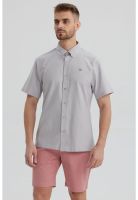 Camisa Hombre Oxford Con Logo Gris