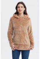 Polar Mujer Básico Aplicación Botón Beige Oscuro