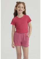 Polera Niña Lisa Textura Fucsia