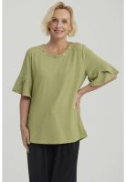 Polera Mujer Detalle Escote Verde Claro