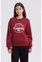 Polerón Niña Básico Print Burdeo