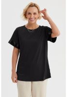 Polera Mujer Aplicación Encaje Negro