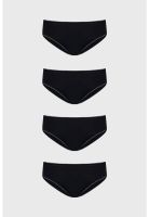 Calzón Mujer Pack4 Bikini Liso Negro