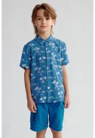 Camisa Niño Guayabera Azul