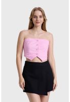 Blazer Mujer Strapless Rosado