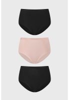 Calzón Mujer Tiro Alto Tripack Algodón Palo Rosa