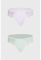 Calzón Mujer Bipack Bikini Detalle Mesh Menta