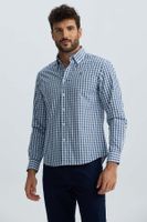 Camisa Hombre Cuadros Azul Denim