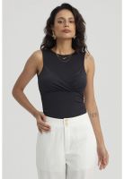 Polera Mujer Con Malla Superior Negro